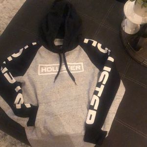 Hollister Black and Gray Hoodie